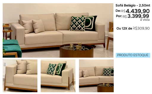 Sofá Belágio 2,50m